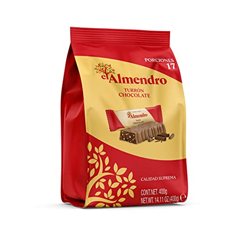 El Almendro, Porciones de Turrón de Chocolate Crujiente, Turrón con Cobertura de Chocolate, Mini Porciones, Receta Tradicional Desde 1880, 400 Gramos Cover