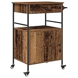 valor buffet antiguo Este carro de cocina es una mezcla genial de funcionalidad y estilo. Con su acabado de madera vieja y un toque industrial, no solo se ve bien, sino que también es super útil, convirtiéndolo en una opción perfecta para el uso diario o reuniones.
