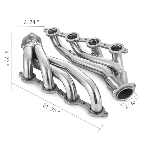 Colector de escape shorty en acero inoxidable para Chevy LS2, LS6 y LS7 2
