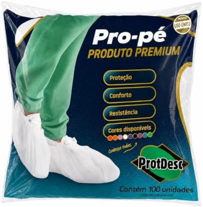 Sapatilha Descartável Pro-Pé, Branca, Protdesc, com 100 Unidades
