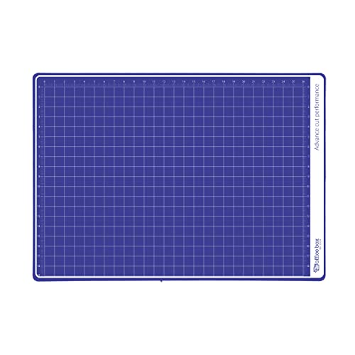 Office Box Plancha de Corte Protectora con Grosor de 3mm, Auto cicatrizante con Cuadrícula y Reglas Impresas, Protector de Mesa, Lavable y muy Resistente. (Azul, A4)