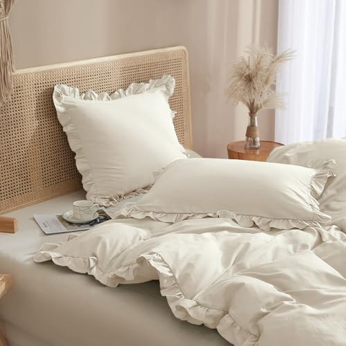Linge de lit beige 240x260 cm chic en microfibre supérieure