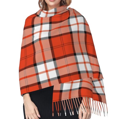 Pink And Blue Tartan Plaid Scottish Imitation Cashmere Tassel Scarf Winter Scarf Autumn Softest Classic Warm4