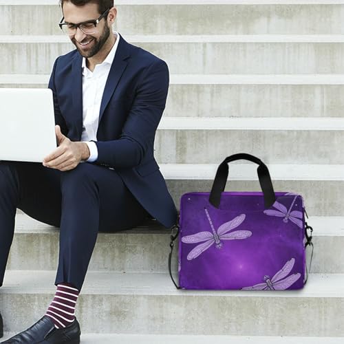 Maletín para portátil 15.6 pulgadas con asa y correa morado galaxia miniatura 3