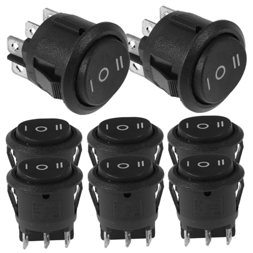iplusmile Interruptores De Palanca De 3 Posiciones 8 Unidades Para Vehículo Uso Marino Plástico Resistente Control Eléctrico