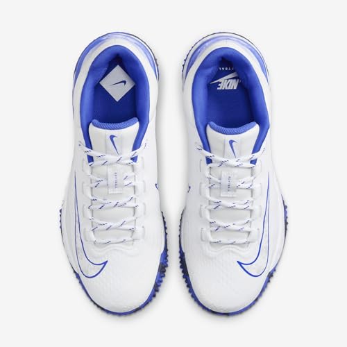 Nike Alpha Huarache Elite 4 Turf Women's Softball Shoes (FD2746-103, White/Hyper Royal/Deep Royal/Pure Platinum) Size 114