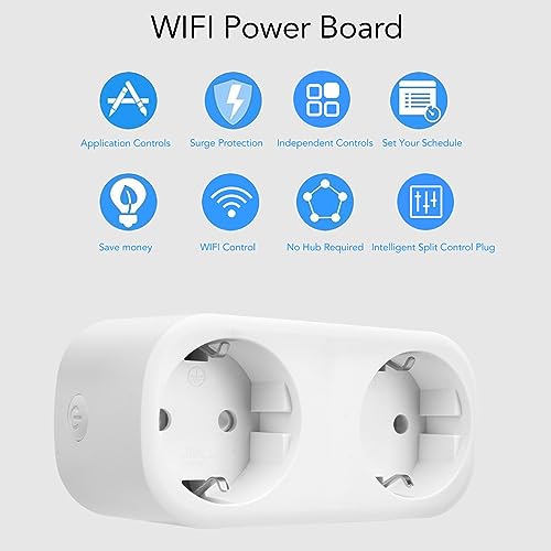 Tomada Inteligente, Mini Plugue Inteligente, Casa Inteligente Com Controle de Voz 2 Em 1, Tomada Sma