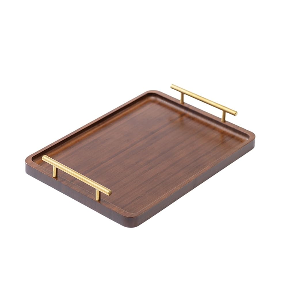 CTRLZS Wooden Tray Solid Wood Tea Tray with Handle Household Storage M