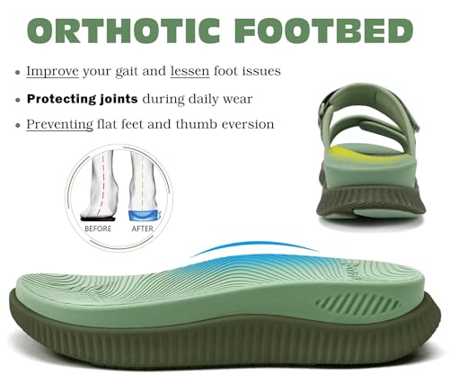 Image of KuaiLu Womens Orthotic Adjustable Strap Slides Arch Support Slip On Sandals