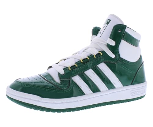 adidas Top Ten Rick Barry Mens Shoes Size 9, Color: Dark Green/Footwear White/Gold Metallic-Green
