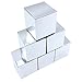 Silver Mirror Cube Candy Treat Boxes Set Gift Box Bulk Wedding Party Favors Glitter Silver Baby Shower Party Supplies 2x2x2 inch, 50pc