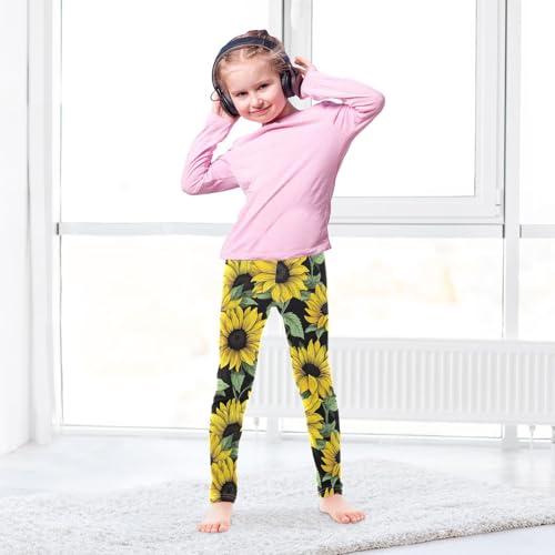 Girls' Leggings Flowers Sunflower Kids Yoga Tights Pants 1 Pack 208575624