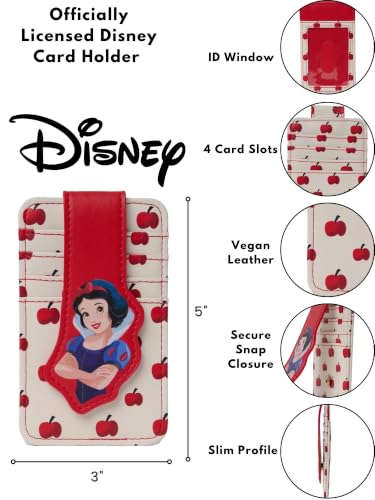 Image of Disney Card Holder Women Slim Compact Wallet Small (Snow White Red)