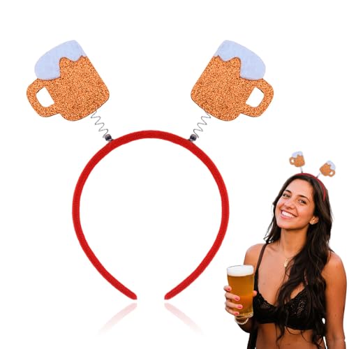 Oktoberfest Decorations for Women Men Beer Head Boppers for International Beer Festival Accessories for Women Men Funny Props for Games Beer Headband for Oktoberfest Party Supplies image 3
