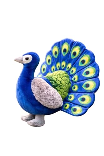 Image of Peacock Soft Toy for Girls Boys Kids,Dark Blue,Peacock Bird,Animal Plush Stuffed Baby Teddy Gift Birthday, 25cm