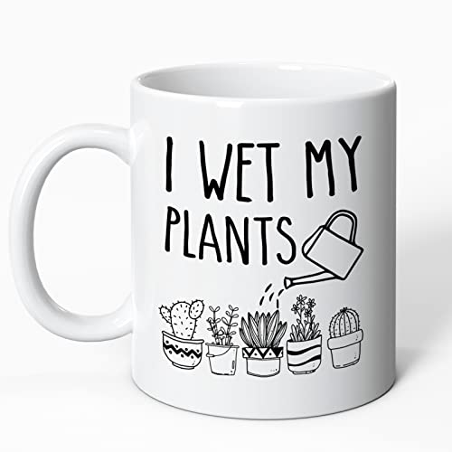 Kettle plant cup I WET MY PLANTS - 11 Oz Funny Coffee Mug, Funny Novelty Coffee Mug, Funny Gifts for Women, Gag Gifts, Funny Birthday or Christmas Gift, White Elephant Gag Gifts