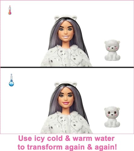 Muñeca Barbie Cutie Reveal con disfraz de oso polar y sorpresas miniatura 3
