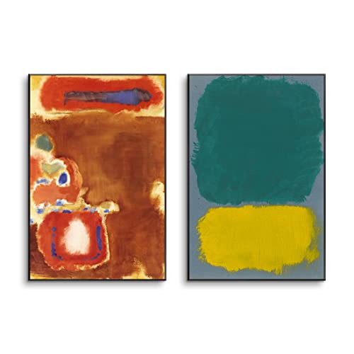 }[NXR A[gpl 2 G Mark Rothko }[NEXR ۉ ʐ^ |X^[ A~ t[ Ǌ| A[gt[ _ A[g{[h G ꂽ CeA Ǌ| (A,40cmx55cmx2pcs)