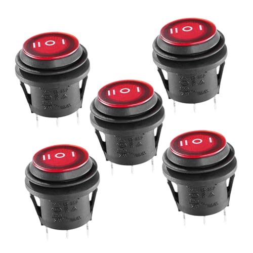 STOBAZA 5pcs Replacement Part Reusable Switches for Car Marine Boat Marine Toggle Button Waterproof Switches Circle Toggle Switches Practical Switches Small Switch Pa66