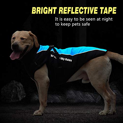 Idepet Hund Mantel Warme Jacke, Reflektierender Haustier-Schneeanzug Sport im Freien wasserdichte Hundekleidung Outfit-Weste für mittelgroße Hunde mit Gurtloch