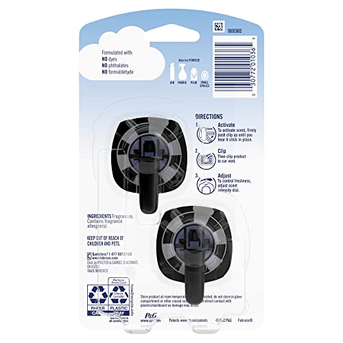 Image of Febreze Car Vent Clip Air Freshener, Odor Eliminator for Up to 30 Days Freshness, 2 Clips (Lush)