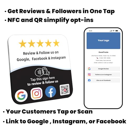 Review Tap Card & Social Media NFC Plate