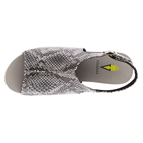 Image of Volatile Division Wedge Sandals for Women Featuring Cork Covered Bottom with EVA Insole and Rubber Outsole