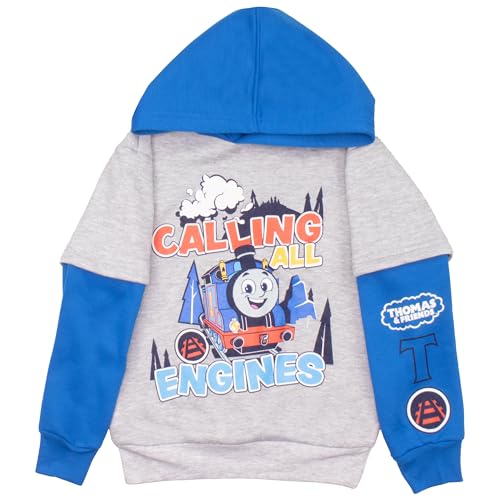 THOMAS & FRIENDS Boys 2-Piece Fleece Set - Thomas the Tank Engine Hooded Sweatshirt and Joggers Bundle for Kids2