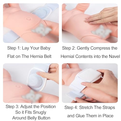 Set de 2 fajas para hernia umbilical bebé ajustable miniatura 7