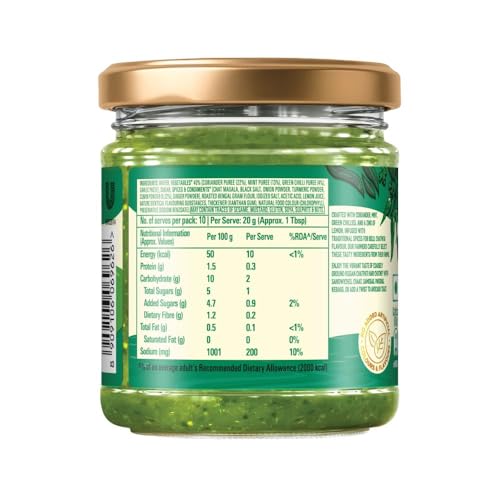 Image of Kissan Chatpati Hari Chutney, 200g, For Spicy & Tangy Delights, With Coriander, Mint & Green Chillies, Silbatta-Like Texture, Sourced From Indian Farms, Ready To Eat