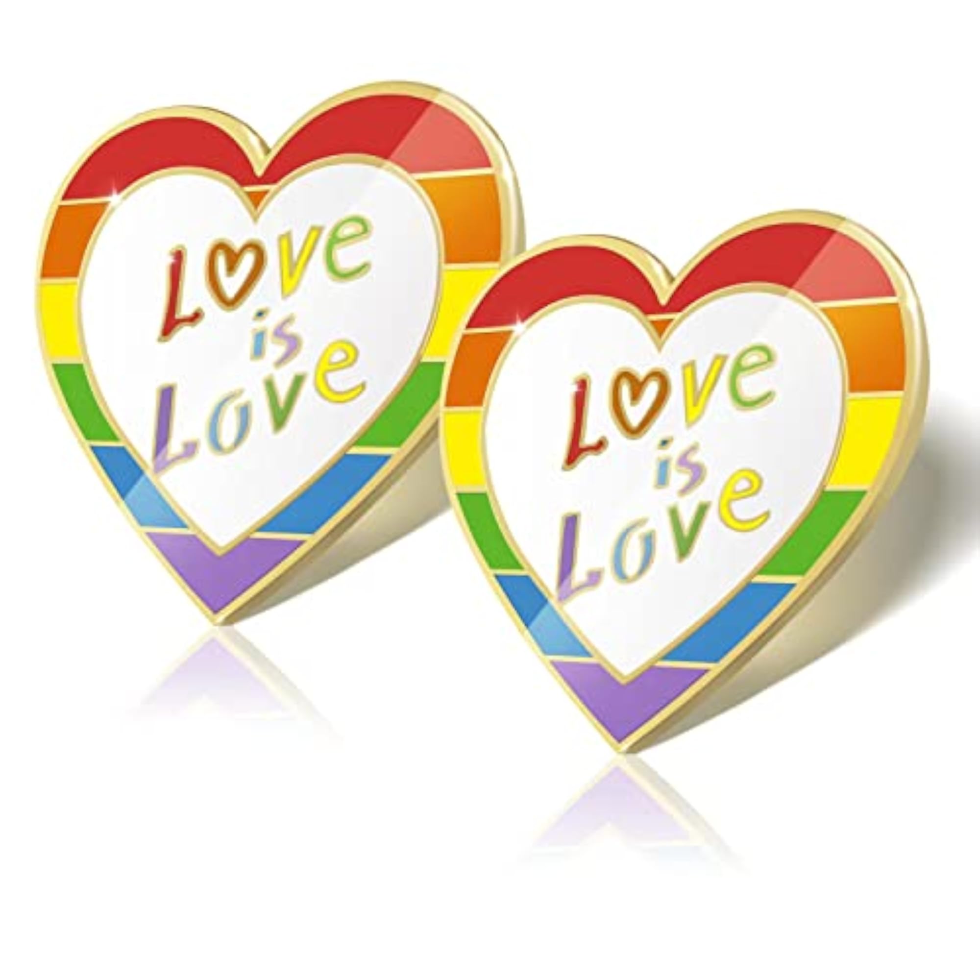 Love is Love Rainbow Heart Enamel Pins Set