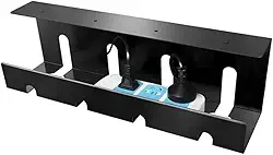 Organizador de Cabos para Mesa, Suporte de Gerenciamento de Fios Elétricos, 43cm, Preto