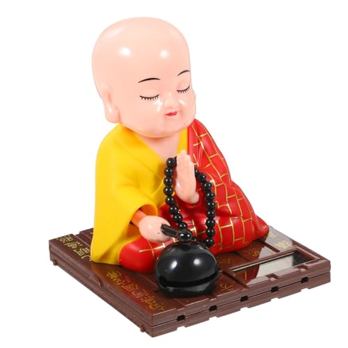 KOMBIUDA Figura De Buda Solar Grande para Coche y Escritorio, Escapulario De Decoración Natural Base Aleatoria, Esculturas Solares De Budista para Oficina y Hogar