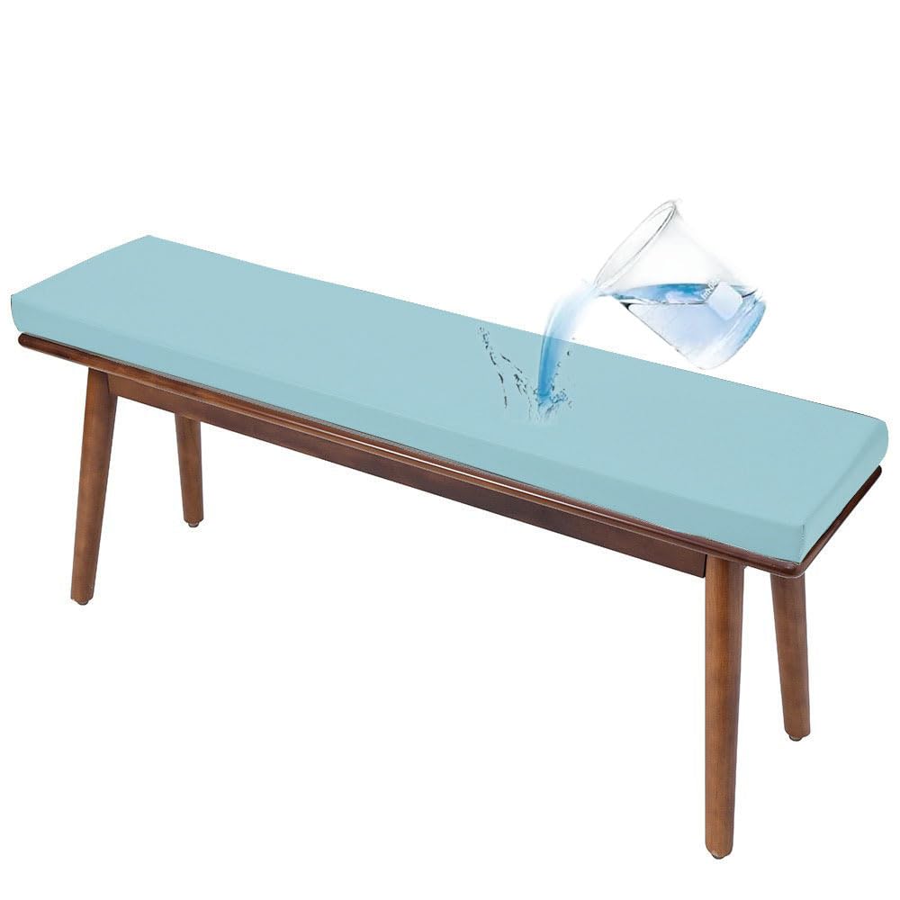Cojín para silla de exterior de 160x50 cm: confort premium con 8 cm de grosor azul claro