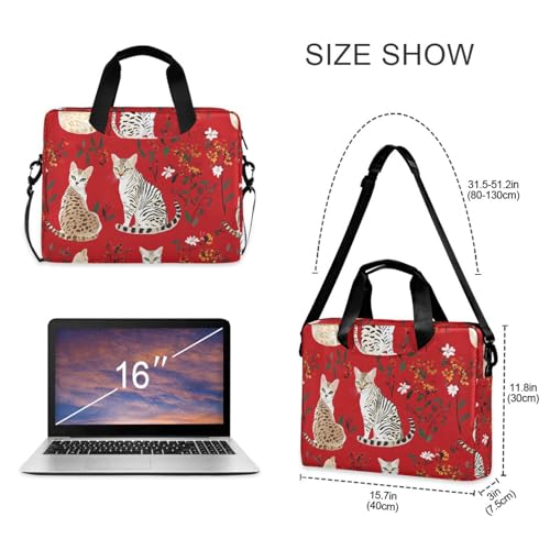 Maletín para laptop con correa y asa rojo 15.6 pulg miniatura 5