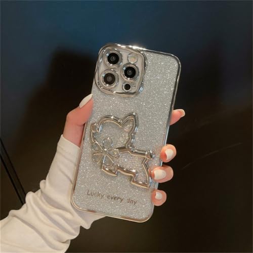 Coque dégradé chien sables mouvants avec placage brillant pour protection iPhone 13 Pro et 12