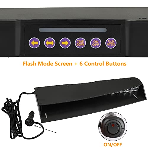 ASPL Visor Lights bar 2-15 LED 29 Flash Patterns Interior Upper Windshield Split Mount Emergency Hazard Warning Strobe Light Bar Take Down Light Kit (Purple/White) by ASPL - Image 3