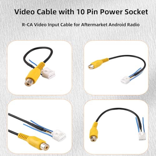 Epronic 10 Pin RCA Rear View Camera Adapter Wiring Harness for Android Car Radio Stereo Backup Camera Video Input Cable - Image 6