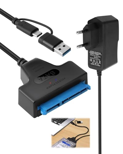 RaitWahl Adaptateur SATA to USB 3.0 pour Disques SSD/HDD 2,5 et 3,5 pouces, Compatible avec Windows, Mac, Linux, Vitesse de Transfert jusqu'à 5 Gbps, avec Alimentation 12V pour Disques 3,5 pouces – vue 7