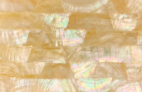 Image of GOMMO Golden Nacre Mother of Pearl Veneer Sheet for Inlay and Overlay | 100% Natural Shell (9.4 inch x 5.5 inch x 0.007 inch)