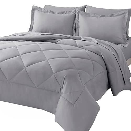 CozyLux King Bed in a Bag 7Pieces Comforter Sets with Comforter and