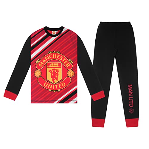 Manchester United FC Officiel - Pyjama Long thème Football - garçon - imprimé Effet Sublimation - Rouge - 13-14 Ans