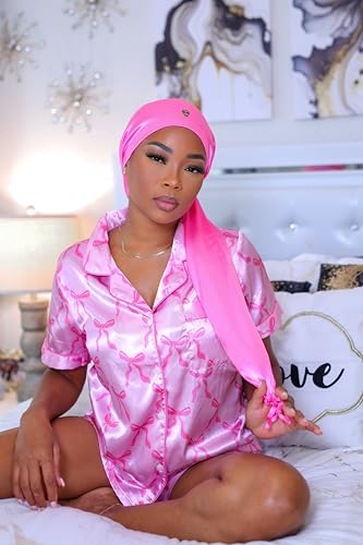 Bellarus Beauty Hairweave Sleeve Satin For Long Hair Weaves Wigs & Extensions (Not for Braids or Locs) | Anti-Slip Bottom Drawstring Closure (Pink Sapphire)
