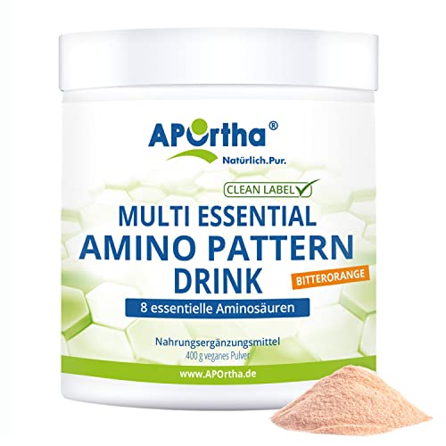 APOrtha® Multi essential Amino Pattern I 400 g Bitterorange Drink mit 8 essentiellen Aminosäuren nach Prof. Dr. Lucà- Moretti für optimierte Eiweißversorgung I Aminosäuren komplex hochdosiert EAA Cover