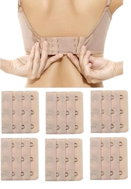 dkoale 6 Pieces Women's Bra Extenders 3 Hook Comfortable Stretchy Bra Extension Strap-picture-54