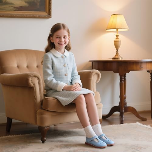 Image of GINFIVE Toddler Girls Dress Shoes Little Kids Flats School Mary Janes Shoes