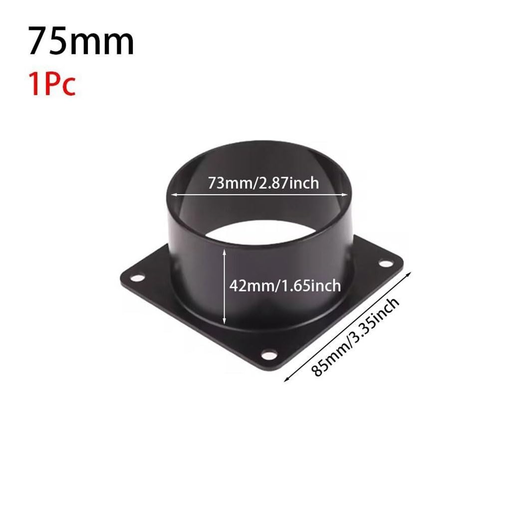 1 connettore a flangia inferiore quadrato nero in ABS resistente, multi-dimensioni 75/100/120/150 mm, adattatore di ingresso e uscita (150 mm)