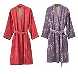 Design élégant : col kimono, passants de ceinture et liens intérieurs. Fermeture à lacets. Il y a des poches sur les deux côtés. Manches à coupe continue, design enroulé, ourlet ample. Finition avec couture française.