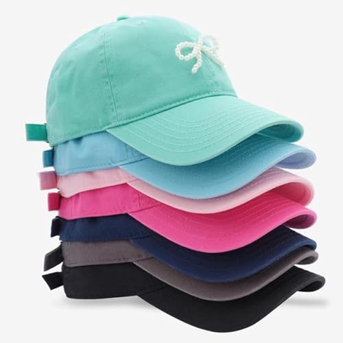 Image of Coquette Baseball Hat Bow Baseball Cap Ponytail Hat for Women Cute Distressed Cap Funny Trucker Hats for Women