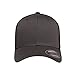 The Hat Pros Flexfit 6511 Fitted Mid-Profile Stretchable Mesh Panels Trucker Cap - One Size - Charcoal/Black
